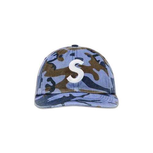 Supreme Pigment Coated S Logo 6-Panel 'Blue Camo'