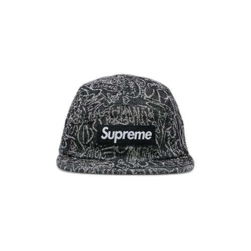 Supreme Handwriting Denim Camp Cap 'Black'