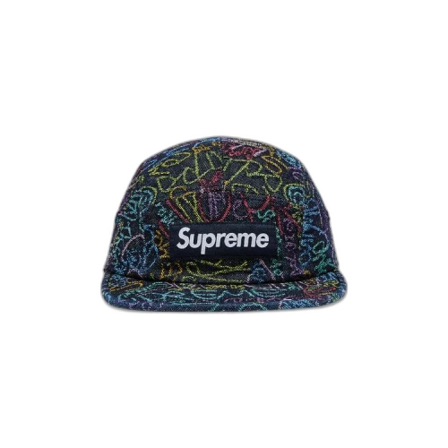 Supreme Handwriting Denim Camp Cap 'Indigo'