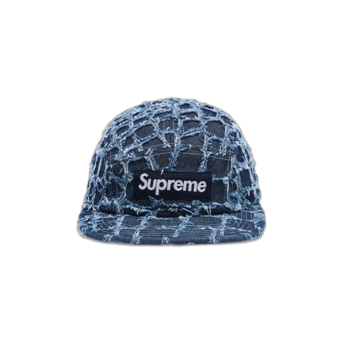 Supreme Frayed Croc Denim Camp Cap 'Indigo'