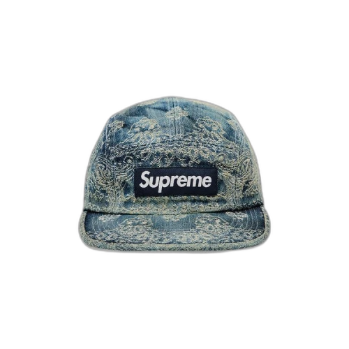 Supreme Bandana Jacquard Denim Camp Cap 'Blue'