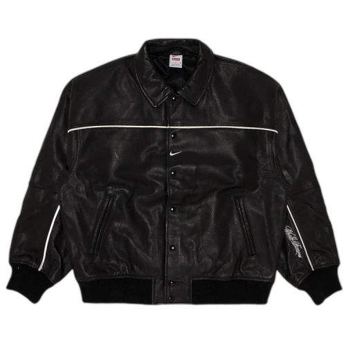 Supreme x Nike Leather Varsity Jacket 'Black'