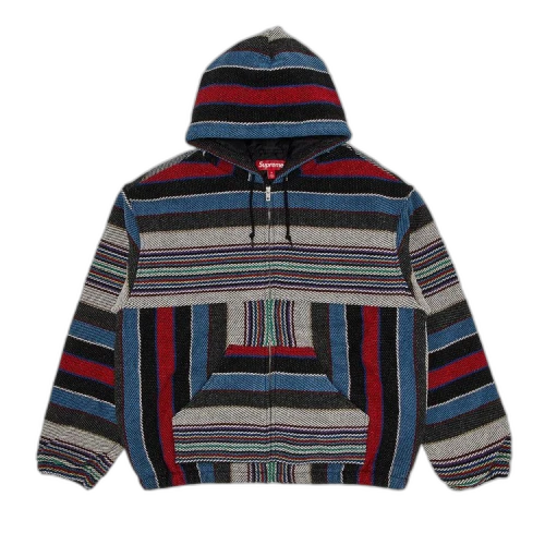 Supreme Woven Stripe Hooded Jacket 'Black'