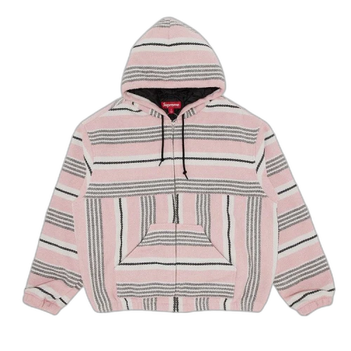 Supreme Woven Stripe Hooded Jacket 'Pink'