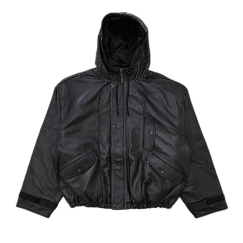 Supreme x Martithé + François Girbaud Hooded Leather Flight Bomber Jacket 'Black'