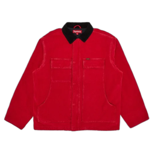 Supreme Old English Canvas Work Jacket 'Red'