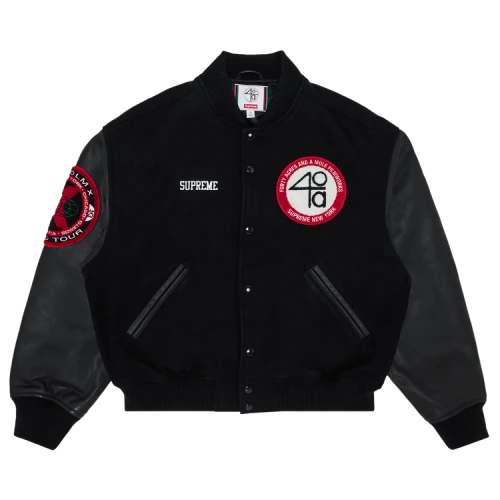 Supreme x 40 Acres Malcolm X Varsity Jacket 'Black'