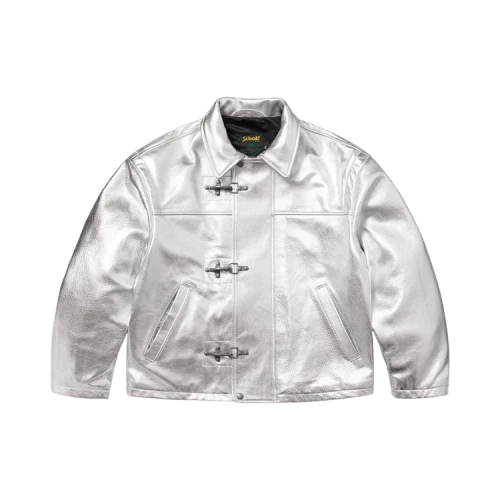 Supreme x Schott Leather Clip Jacket 'Silver'