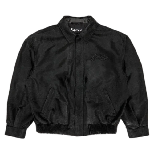 Supreme Ponyhair Varsity Jacket 'Black'
