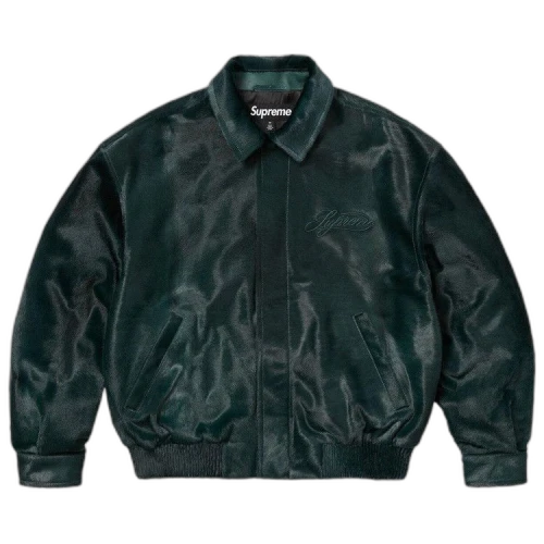 Supreme Ponyhair Varsity Jacket 'Green'