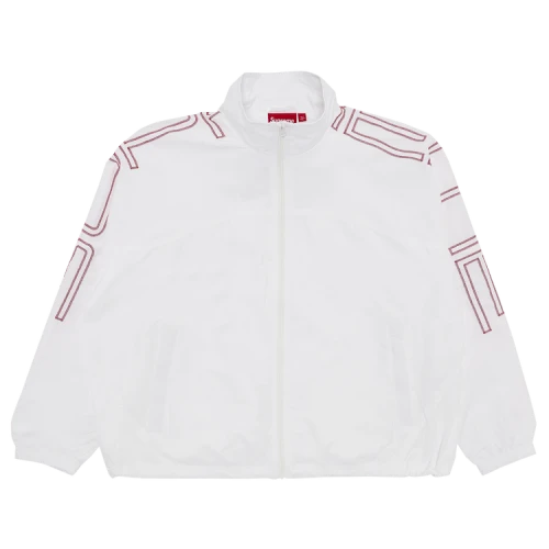 Supreme Spellout Embroidered Track Jacket 'White'