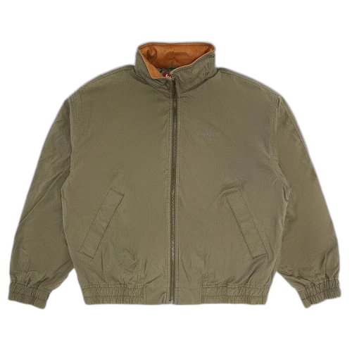 Supreme Leather Collar Utility Jacket 'Olive'