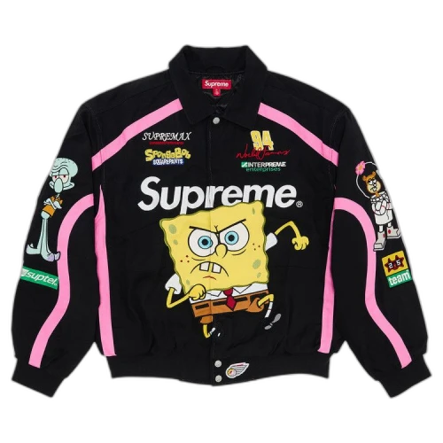 Supreme x Spongebob Squarepants x Jeff Hamilton Racing Jacket 'Black'
