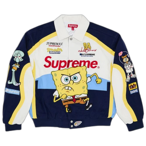 Supreme x Spongebob Squarepants x Jeff Hamilton Racing Jacket 'White'
