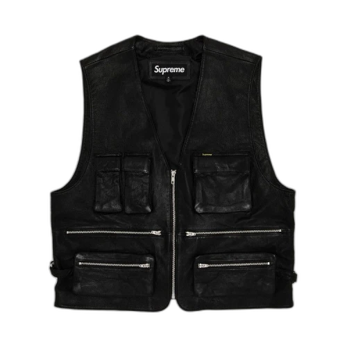 Supreme Leather Cargo Vest 'Black'