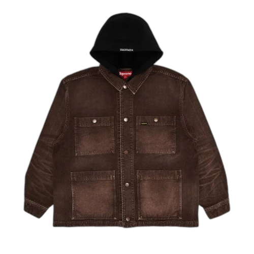 Supreme Worn Hooded Chore Coat 'Brown'