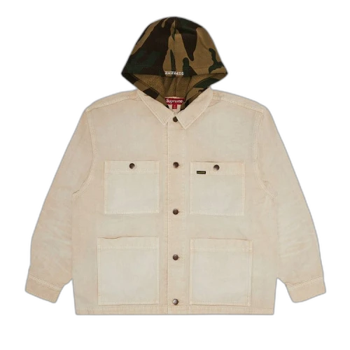 Supreme Worn Hooded Chore Coat 'Natural'