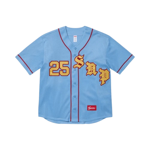 Supreme Old English Baseball Jersey 'Light Blue'