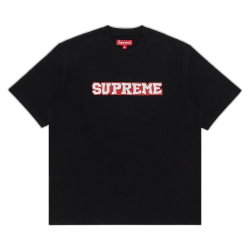 Supreme Satin Appliqué Short-Sleeve Top 'Black'