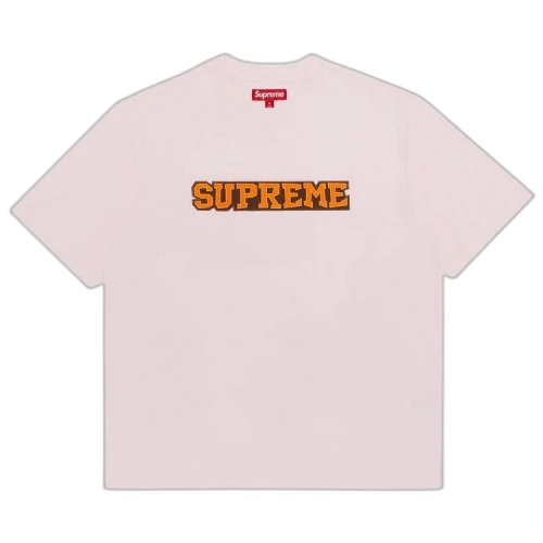Supreme Satin Appliqué Short-Sleeve Top 'Light Pink'