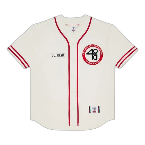 Supreme x 40 Acres Twill Baseball Jersey 'Natural'