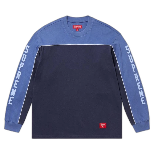 Supreme Paneled Piping Long-Sleeve Top 'Navy'
