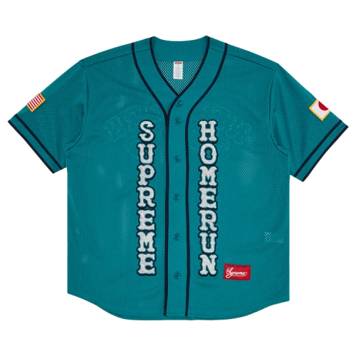 Supreme x Homerun Baseball Jersey 'Teal'
