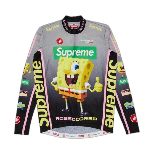 Supreme x Spongebob Squarepants x Castelli Long-Sleeve Cycling Jersey 'Black'