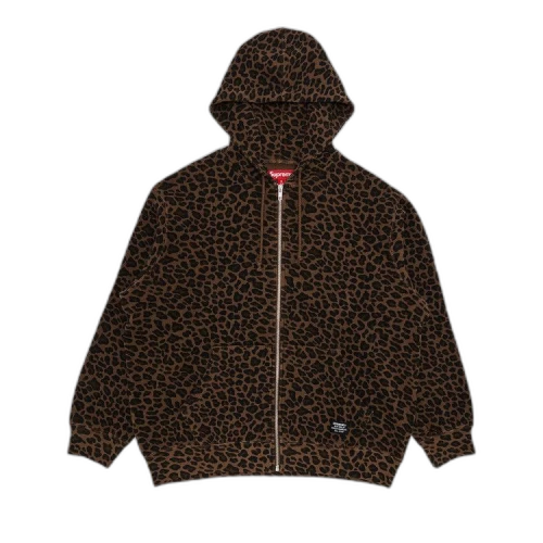 Supreme Hooded Zip Up Thermal 'Leopard'