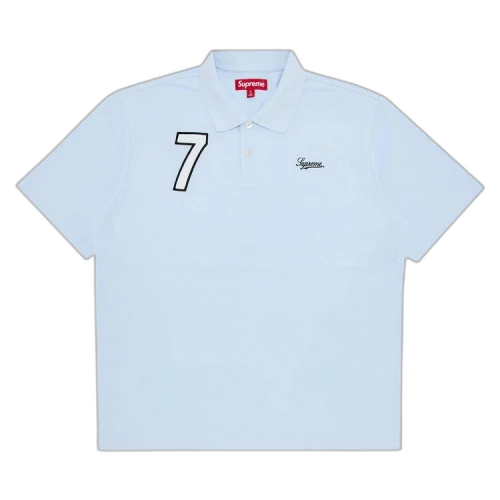 Supreme Cursive Polo 'Light Blue'
