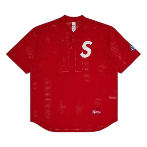 Supreme S Logo Baseball Henley 'Red'