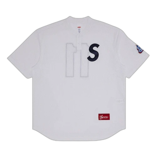 Supreme S Logo Baseball Henley 'White'