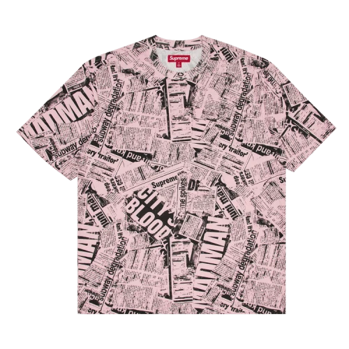 Supreme Newspaper Short-Sleeve Top 'Pink'
