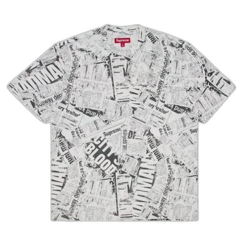 Supreme Newspaper Short-Sleeve Top 'White'