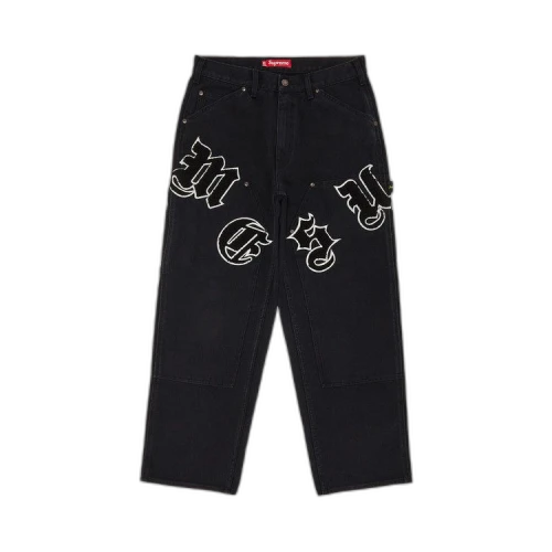 Supreme Old English Canvas Double Knee Painter Pant 'Black'