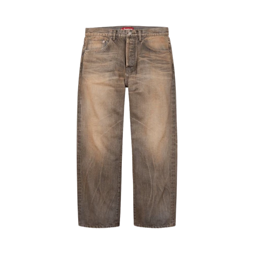 Supreme Distressed Loose Fit Selvedge Jean 'Washed Grey'