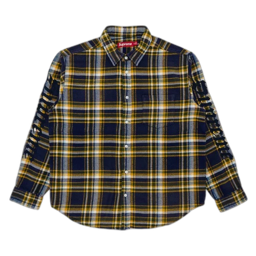 Supreme Old English Plaid Flannel Shirt 'Navy'