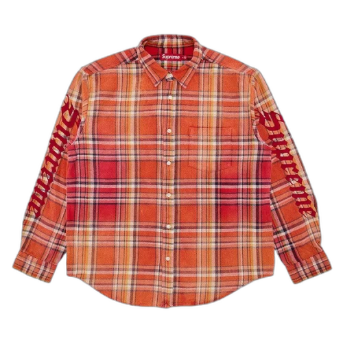 Supreme Old English Plaid Flannel Shirt 'Orange'