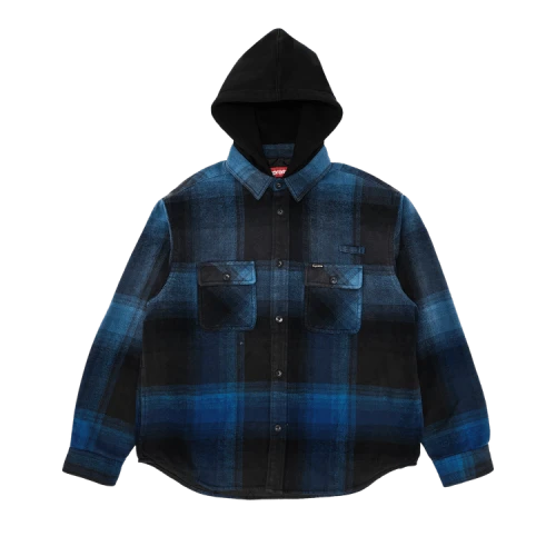 Supreme Quilted Lined Hooded Flannel Shirt 'Blue Plaid'