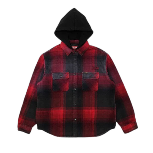 Supreme Quilted Lined Hooded Flannel Shirt 'Red Plaid'