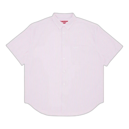Supreme Loose Fit Oxford Short-Sleeve Shirt 'Pink Stripe'