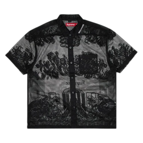 Supreme Last Supper Lace Short-Sleeve Shirt 'Black'