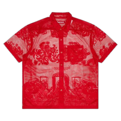Supreme Last Supper Lace Short-Sleeve Shirt 'Red'