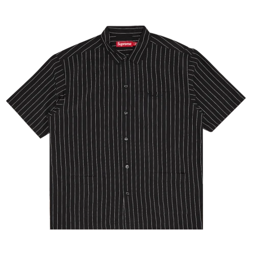 Supreme Stripe Short-Sleeve Pajama Shirt 'Black'