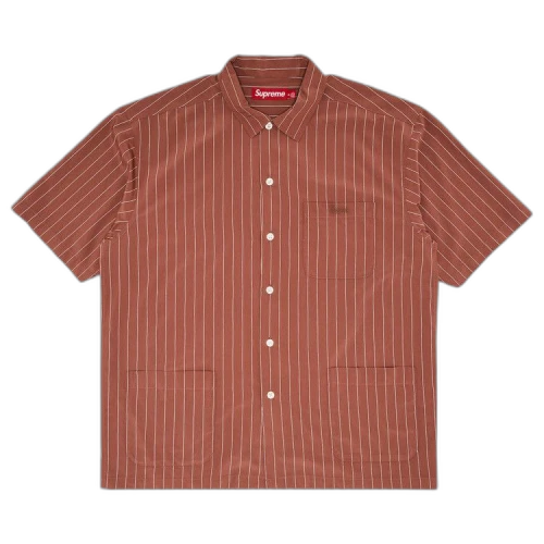 Supreme Stripe Short-Sleeve Pajama Shirt 'Brown'