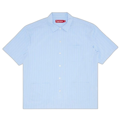 Supreme Stripe Short-Sleeve Pajama Shirt 'Light Blue'