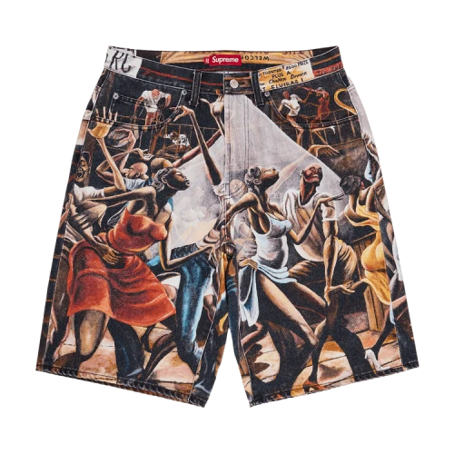 Supreme x Ernie Barnes Baggy Denim Short 'Dance'