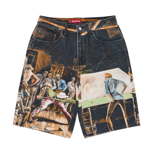 Supreme x Ernie Barnes Baggy Denim Short 'Pool Hall'