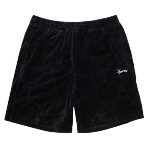 Supreme Patchwork Velour Short 'Black'