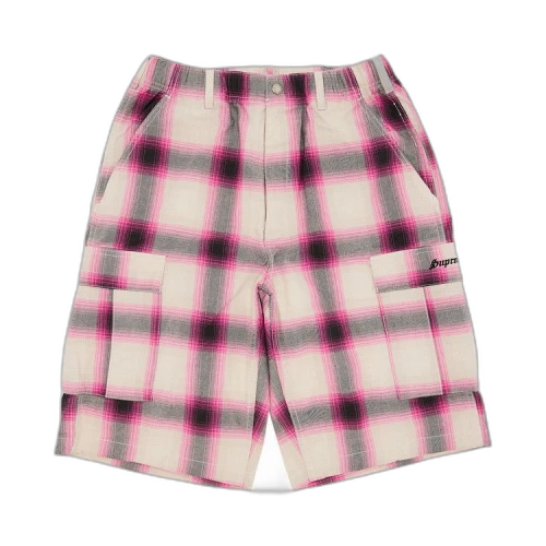 Supreme Shadow Plaid Cargo Short 'Pink'